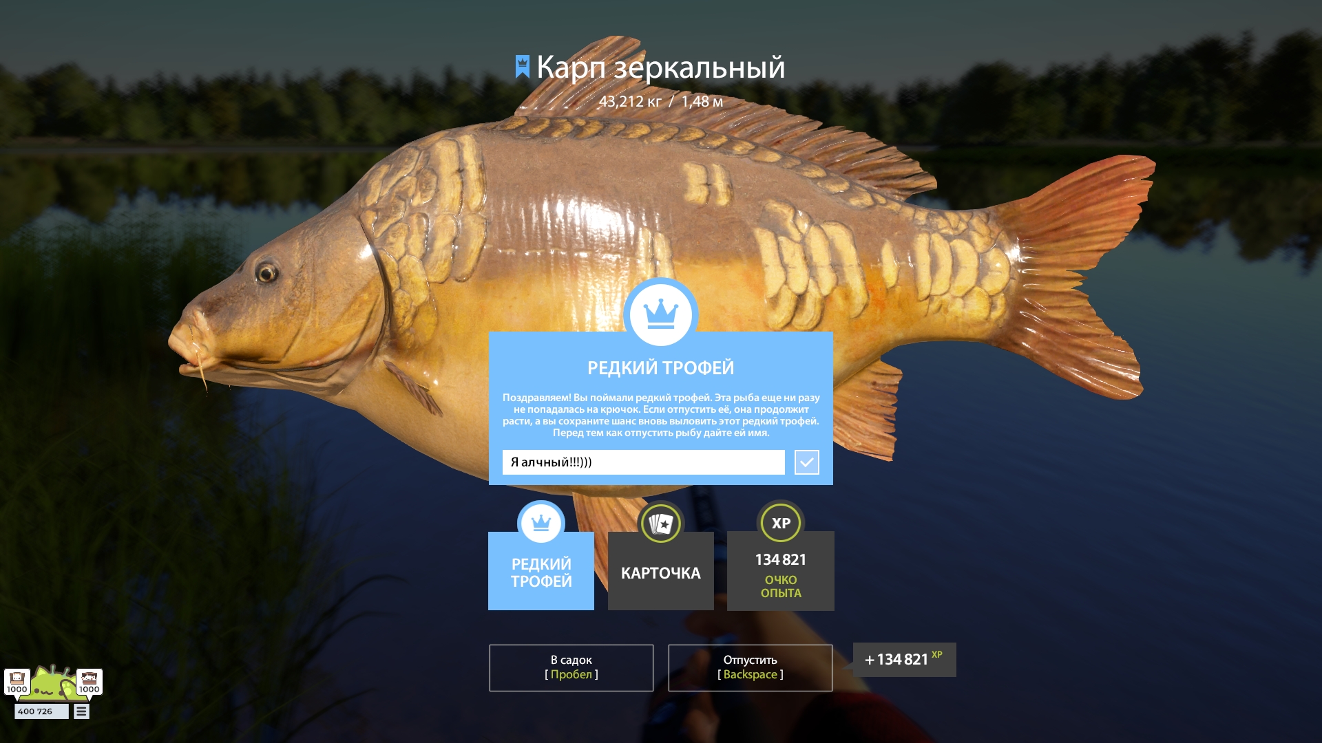 Trophy The Amber Lake